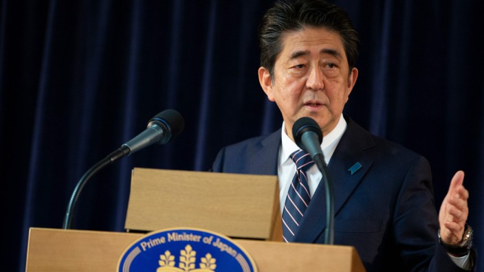 Japan: Shinzo Abe bei der abschließenden Pressekonferenz des G-7-Gipfels.