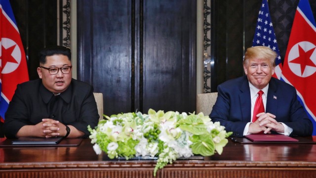 U.S. President Trump Meets North Korean Leader Kim Jong-un During Landmark Summit In Singapore
