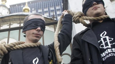 Todesstrafe: Amnesty-Aktivisten protestieren gegen die Todesstrafe