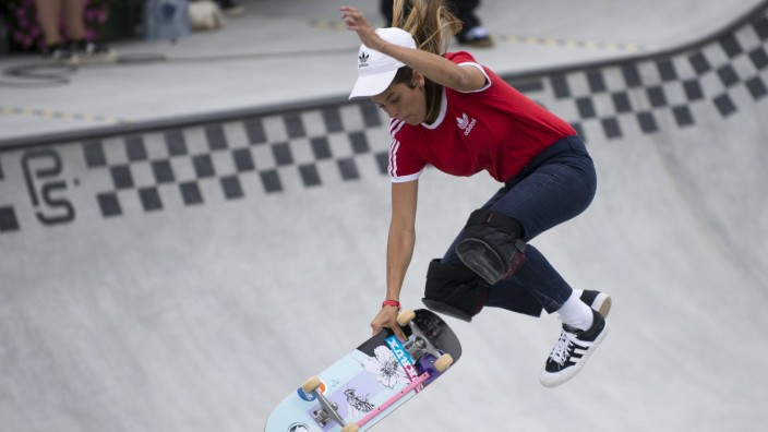 Beim Skateboard-Wettbewerb Munich Mash tritt auch Nora Vasconcellos aus den USA an.