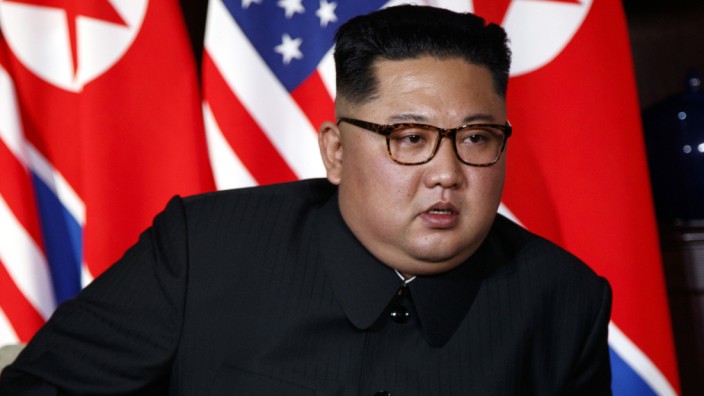 Nordkoreas Machthaber Kim Jong-un beim Gipfeltreffen mit Donald Trump