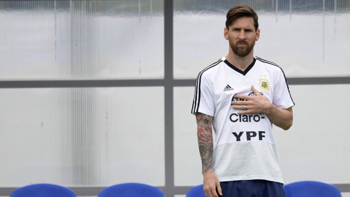 Lionel Messi beim Training während der Fußball-WM 2018