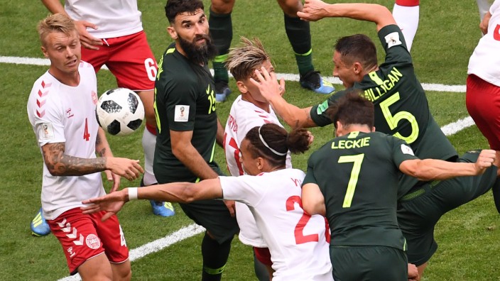 Dänemark gegen Australien bei der Fußball-WM 2018