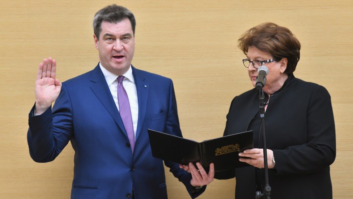 Markus Söder 2018 bei der Vereidigung zum bayerischen Ministerpräsidenten.