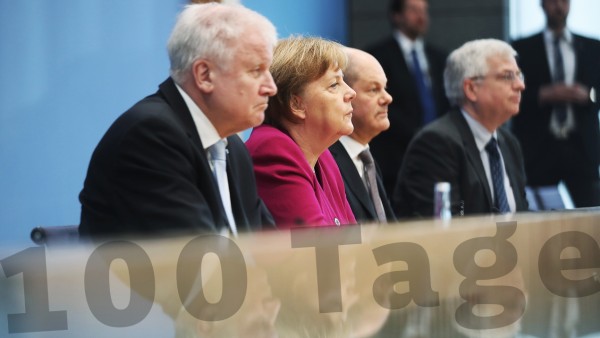 Bundesregierung: Horst Seehofer, Angela Merkel und Olaf Scholz nach Bildung der großen Koalition