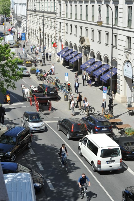 Verkehrschaos in der Brienner Straße in München, 2018