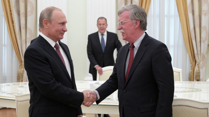 Russia's President Putin meets with U.S. National Security Adviser Bolton in Moscow