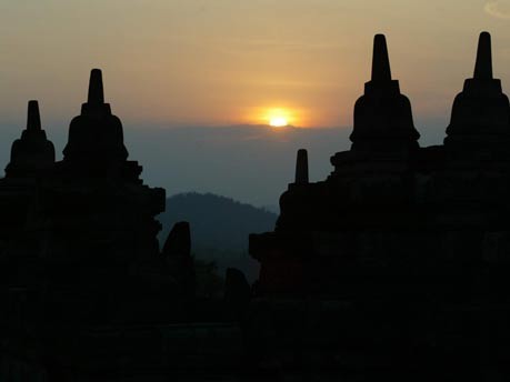 Borobudur in Indonesien, AFP