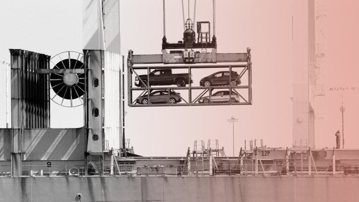 Streit um deutsche Autos: Verladung von Autos im Hafen der US-Stadt Oakland.