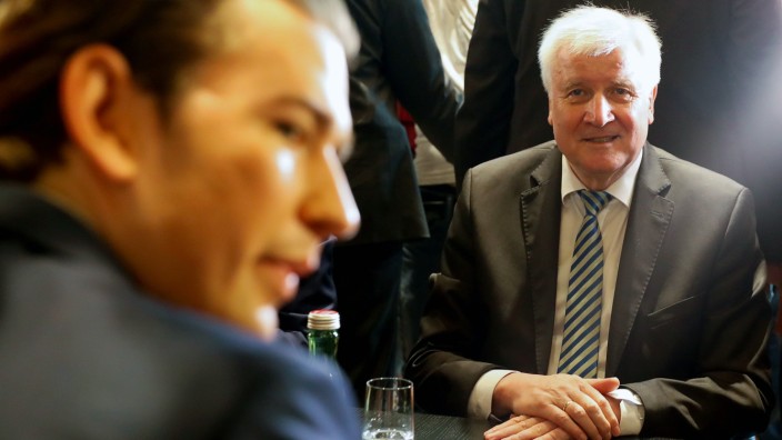 Austrian Chancellor Sebastian Kurz and German Interior Minister and CSU head Horst Seehofer attend a meeting in Vienna