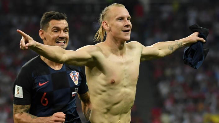 Fußball-WM: Jubelte für Kroatien, aber auch ein bisschen für die Ukraine: Domagoj Vida (rechts).