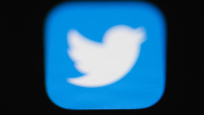 Twitter-Logo auf einem Bildschirm