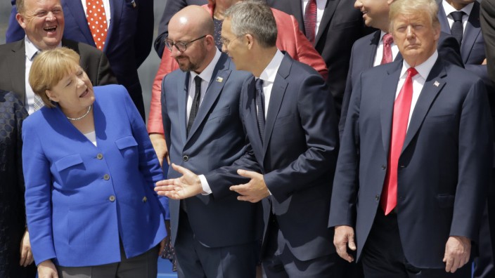 Nato: Merkel und Trump beim Nato-Gipfel in Brüssel.