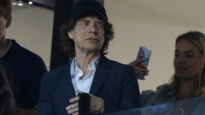Mick Jagger beim Spiel Kroatien - England