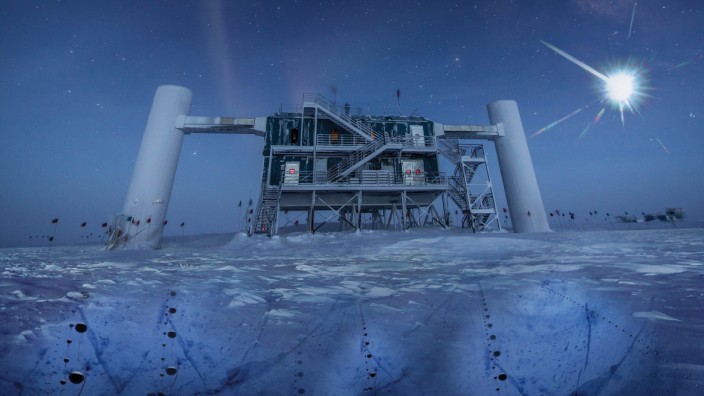 Physik: Die oberirdische Zentrale des "IceCube"-Detektors. Das Instrument soll eigentlich Neutrinos aufspüren.