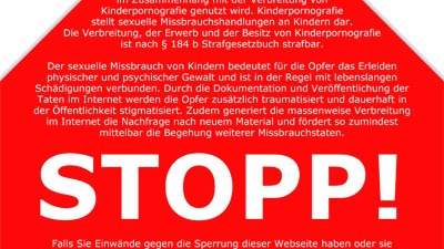 Anti-Kinderporno-Gesetz: Das geplante Internet-Stoppschild ist auch Thema der Koalitionsverhandlungen