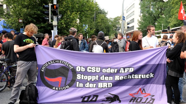 Demonstration in München am Tag des Urteils im NSU-Prozess, 2018