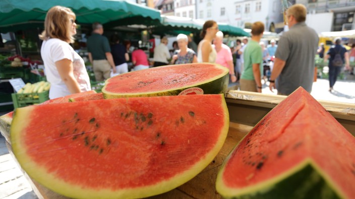 Melonen auf dem Wochenmarkt: undefined