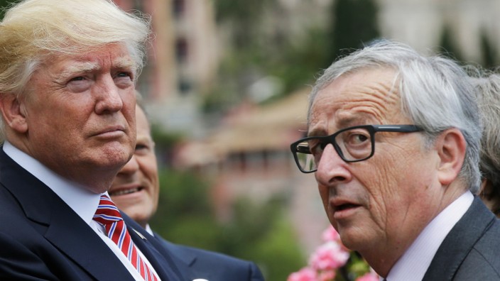 Donald Trump und Jean-Claude Juncker 2017 in Italien