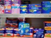 FILE PHOTO: Feminine hygiene products are seen in a pharmacy in London