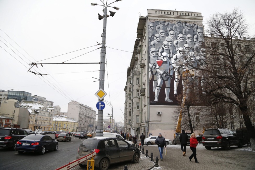 Imperial stormtroopers graffiti in Moscow