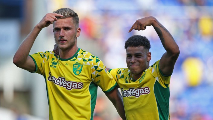 Birmingham City v Norwich City Sky Bet Championship Mutual respect from Dennis Srbeny of Norwich and; Norwich City