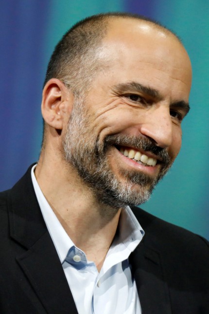 Uber's CEO Dara Khosrowshahi speaks at the Viva Tech start-up and technology summit in Paris