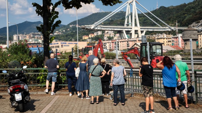Aftermath Of The Morandi Bridge Collapse in Genoa