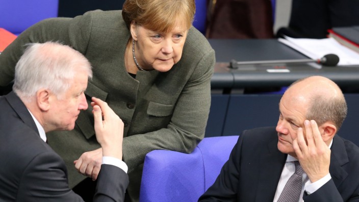Merkel Seehofer Scholz Bundestag
