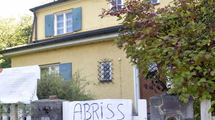 Demonstration gegen den Abriss einer Villa in Münchnen, 2018