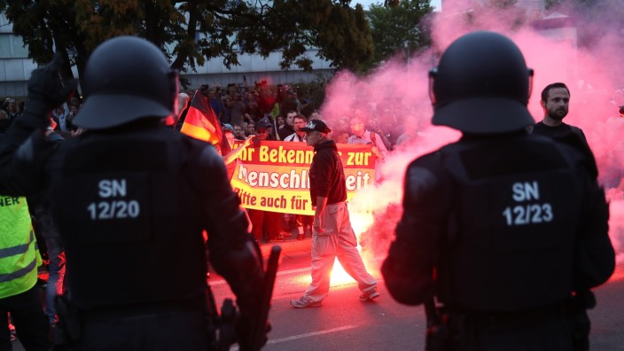 Chemnitz Demonstration Polizei