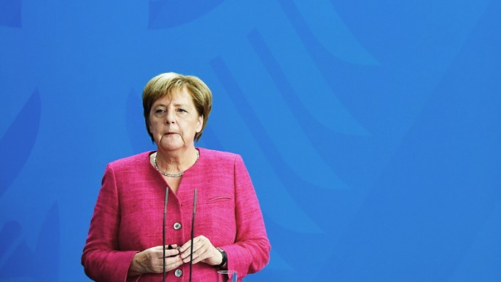 Asylpolitik: Angela Merkel bei einer Pressekonferenz im August 2018 - drei Jahre nach ihren berühmten Worten "Wir schaffen das".