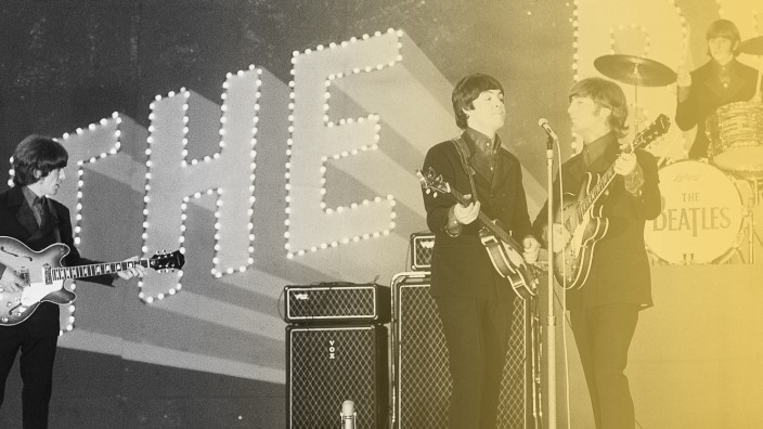 Pop-Memorabilien: Die Beatles 1966 in Tokio. Ganz links: George Harrison.