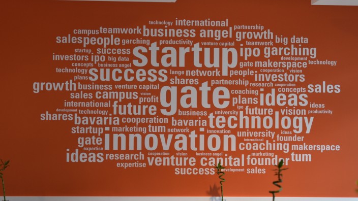 Förderung von Start-ups: Voll innovativ: Schlagwörter zum Gründerzentrum Gate in Garching.