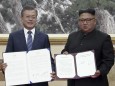Kim Jong-un und Moon Jae In beim Korea-Gipfel 2018 in Pjöngjang