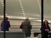 German Finance Minister Scholz, German Chancellor Merkel, Interior Minister Seehofer and Nahles, leader of SPD, are pictured through a window as leave a meeting, at the chancellery in Berlin
