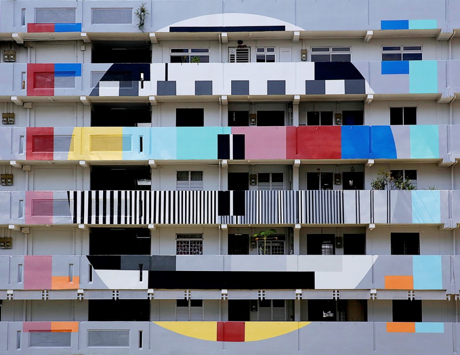 A public housing block is seen in Singapore