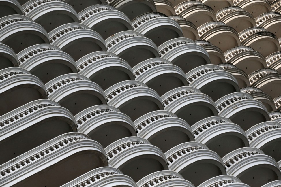 Balconies of a condominium are seen in Bangkok
