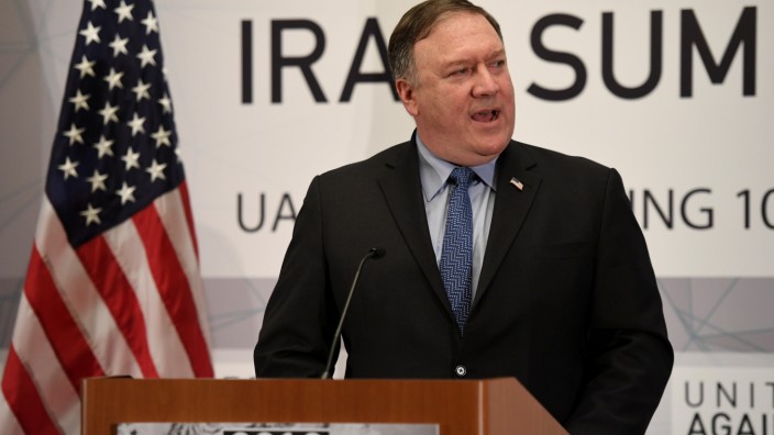 U.S. Secretary of State Mike Pompeo speaks during the United Against Nuclear Iran Summit on the sidelines of the United Nations General Assembly in New York City