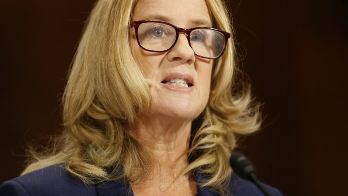 Christine Blasey Ford at the Senate Judiciary Committee on Capitol Hill in Washington