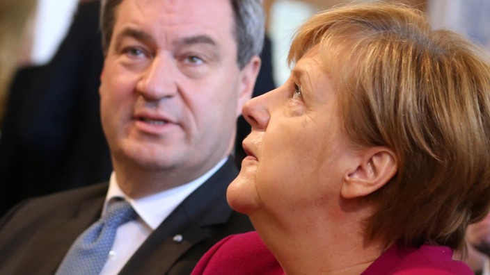Angela Merkel und Markus Söder 2018 in Ottobeuren