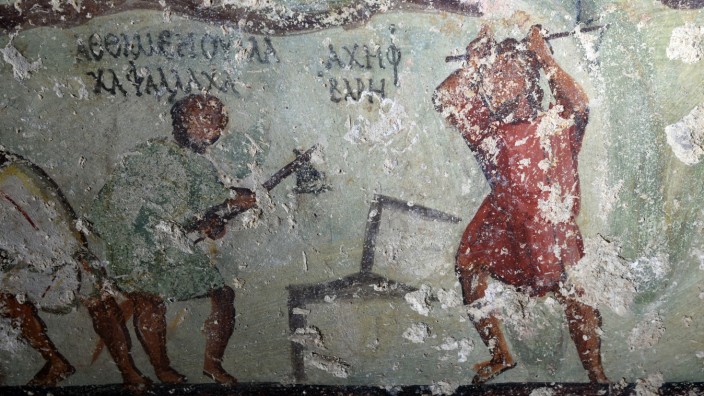 Archäologie: Figuren und Sprechblasen: Wandmalereien im Grab von Bayt Ras