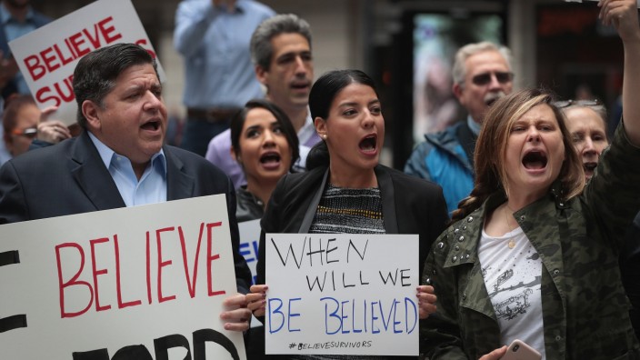 Activists Demonstrate Against Supreme Court Nominee Brett Kavanaugh In Chicago