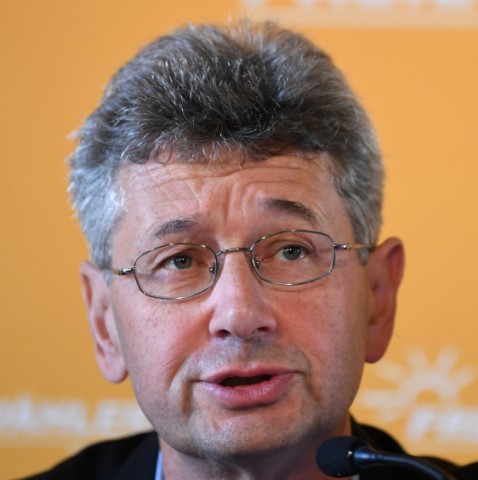 Hubert Aiwanger, top candidate of the Free Voters (Freie Waehler), speaks during a press conference after the Bavarian state election in Munich