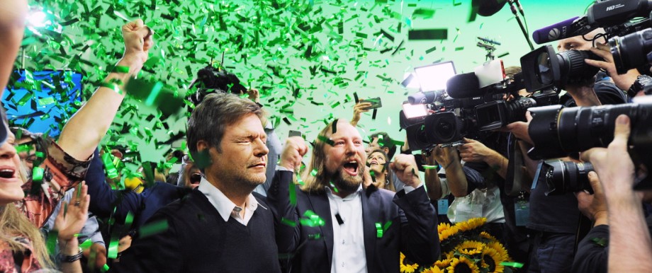 Grüne-Politiker Robert Habeck und Anton Hofreiter in München