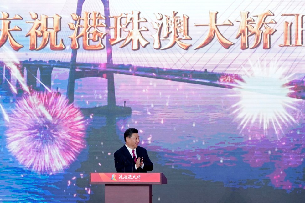 Chinese President Xi attends the opening ceremony of the Hong Kong-Zhuhai-Macau bridge in Zhuhai