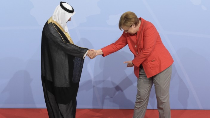 Angela Merkel mit dem saudi-arabischen Minister Ibrahim al-Assaf
