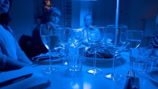 Weinprobe bei der "Lichtwoche" in München, 2017