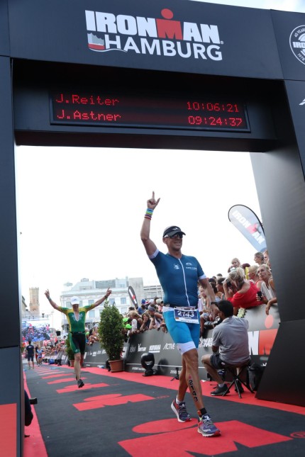 Sportlerkarriere: Beim Ironman in Hamburg schaffte es Reiter nach zehn Stunden ins Ziel.