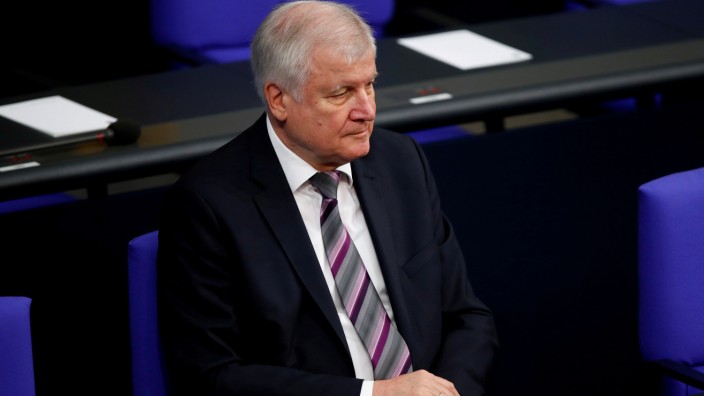 FILE PHOTO: German Interior Minister Horst Seehofer is seen before German President Frank-Walter Steinmeier's commemorative speech at Berlin's Reichstag to mark the 100th anniversary of the Weimar Republic, in Berlin